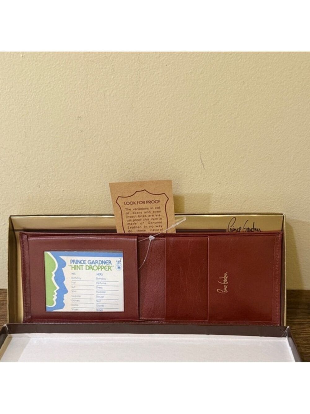 Prince Gardner vintage Burgundy Leather Wallet Men’s Bifold wallet